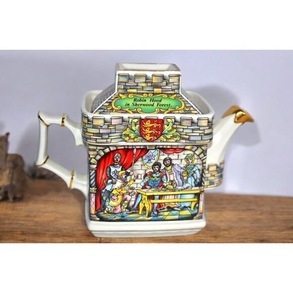 Sadler England Teapot Robin Hood Sherwood Forest & Sheriff of Nottingham No 2019 - Picture 1 of 15